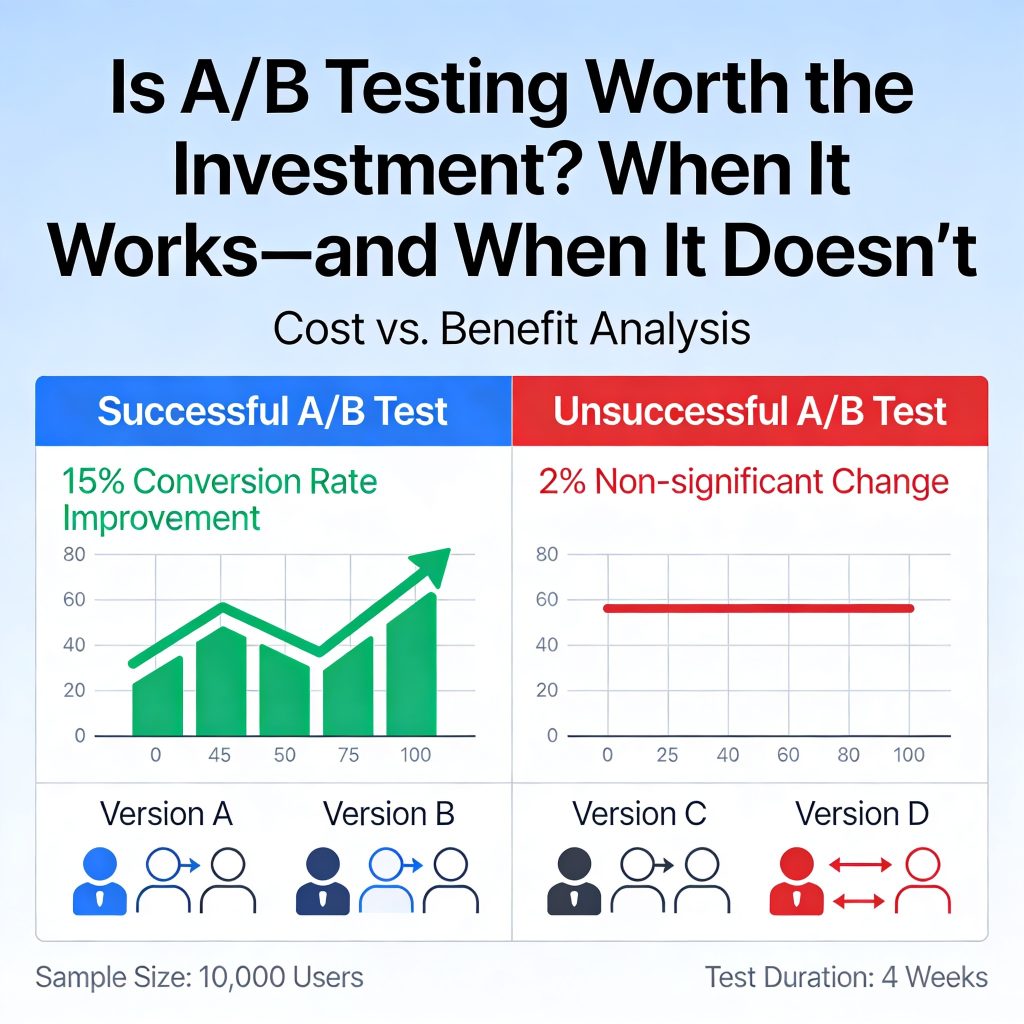 graph illustrating diminishing returns in A/B testing after optimizing major conversion elements